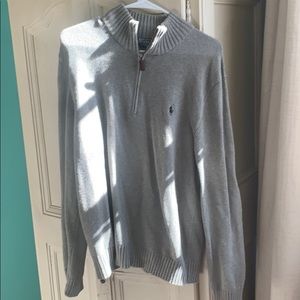 Polo by Ralph Lauren zip up sweater. Gray. Size M